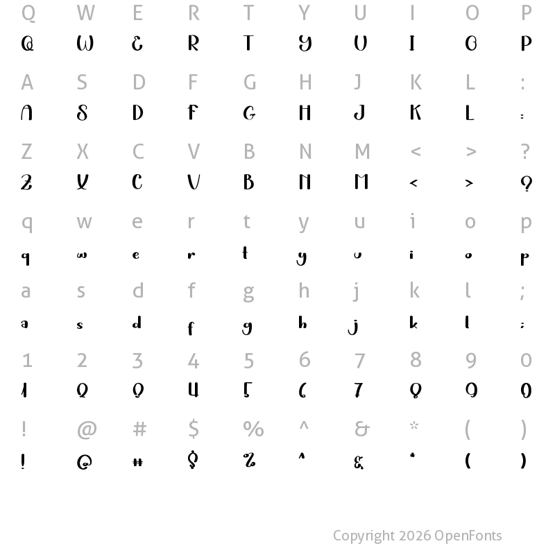 Character Map of Sweet Kitty Regular