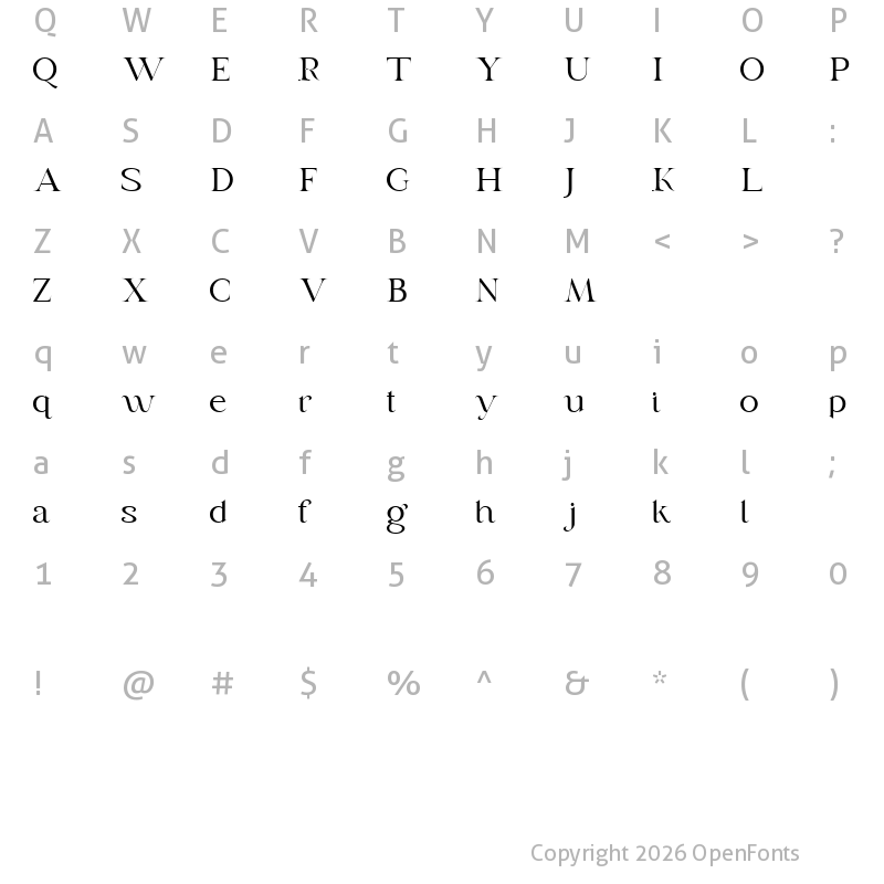 Character Map of Sweet Revenge Regular