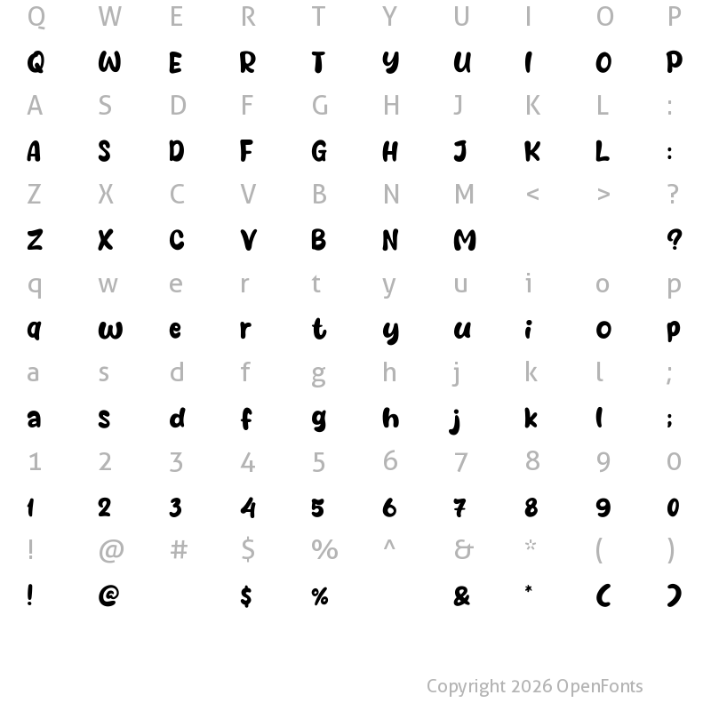 Character Map of Sweets Smile Regular