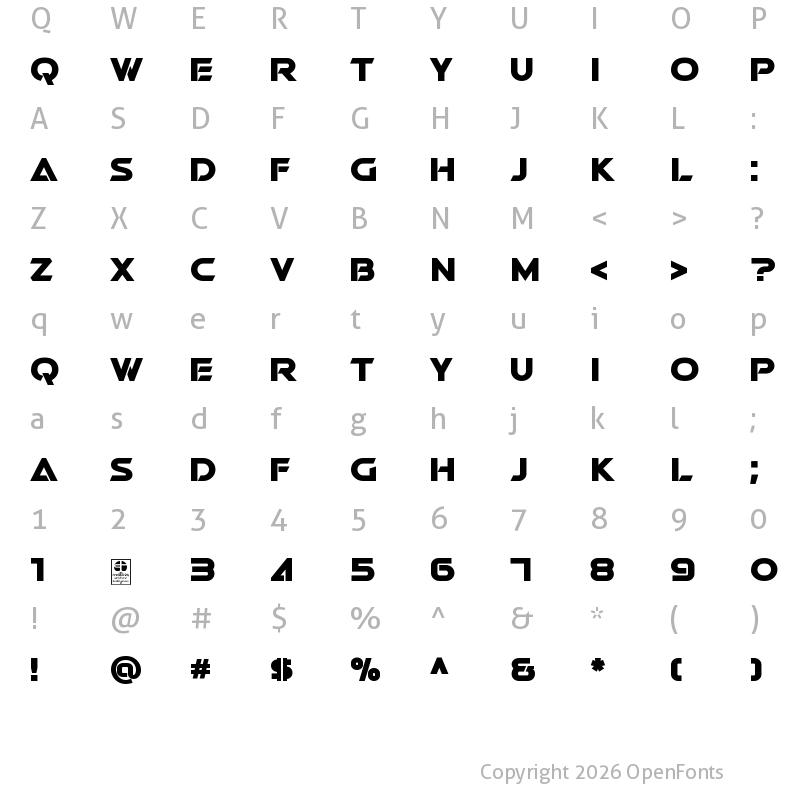 Character Map of Swera Demo Bold