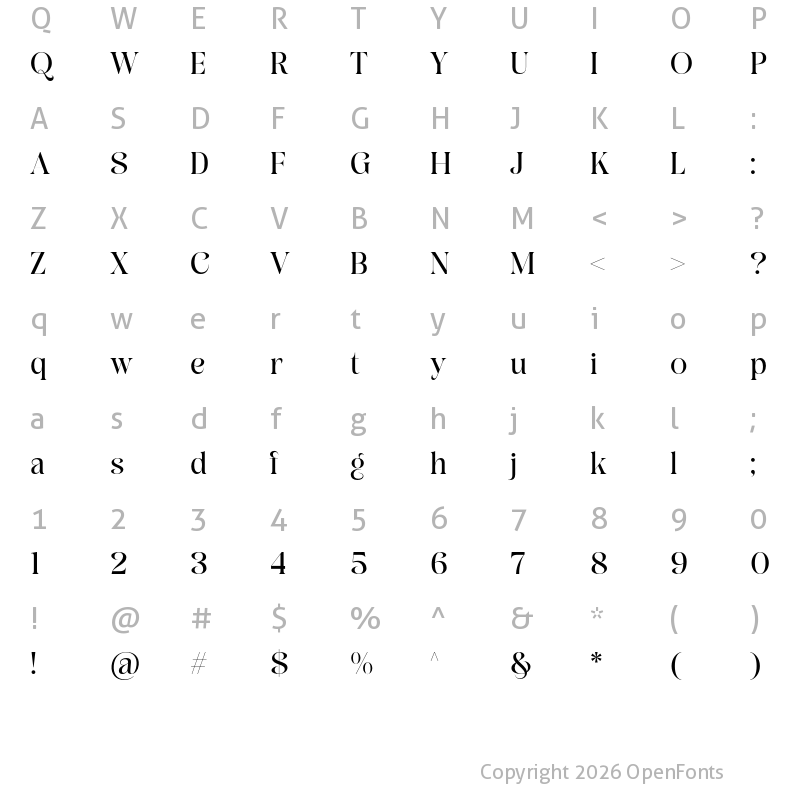 Character Map of Swingly Lours Regular