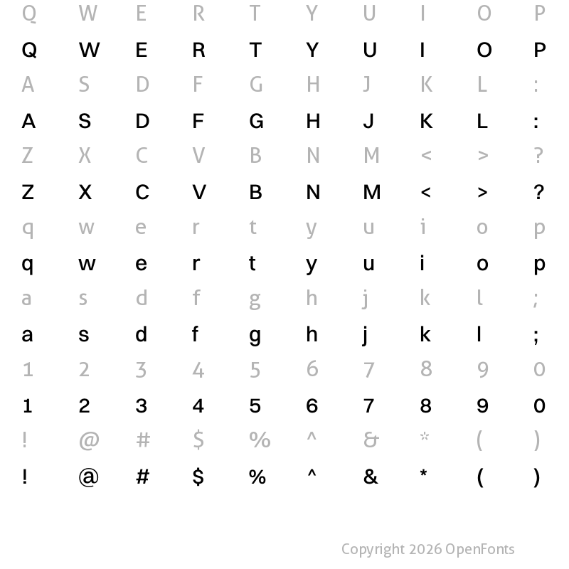 Character Map of Switzer Medium