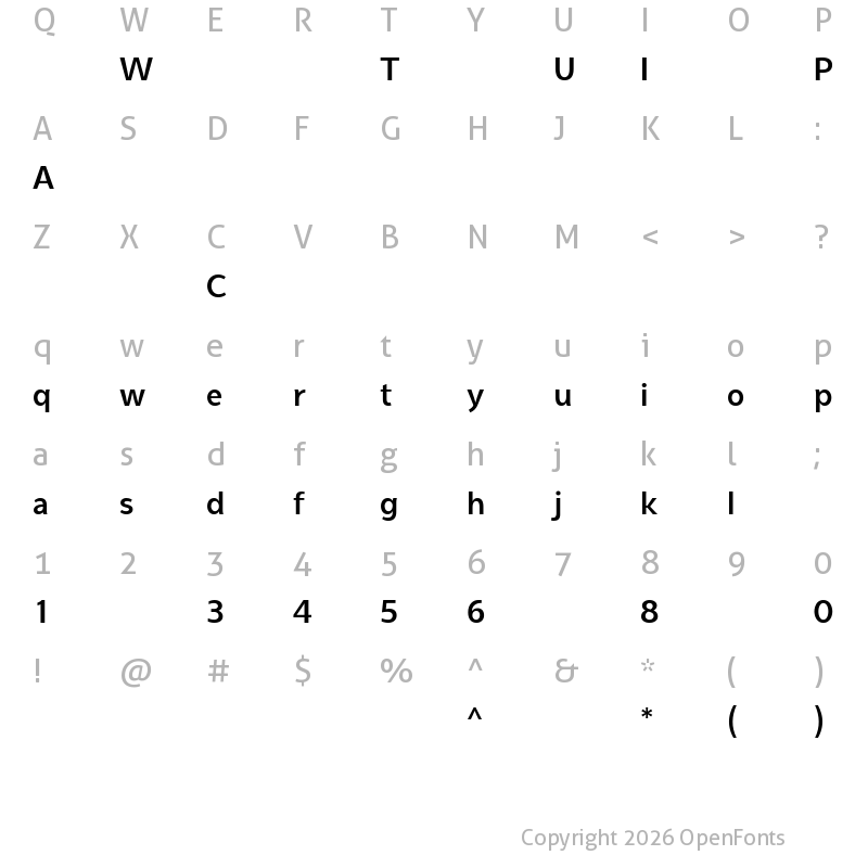 Character Map of Syabil-SemiBold ?