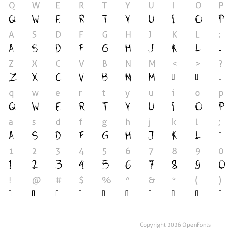 Character Map of Syaiton Regular