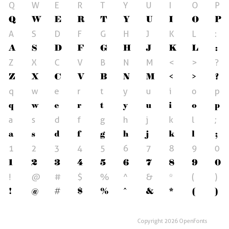 Character Map of Sybarite Small