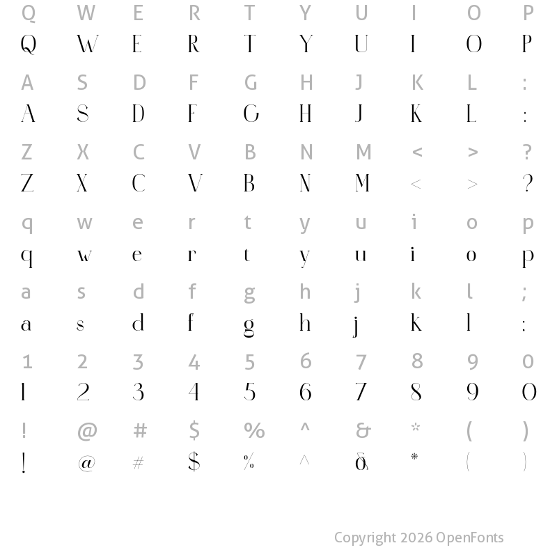 Character Map of Sygma Bold