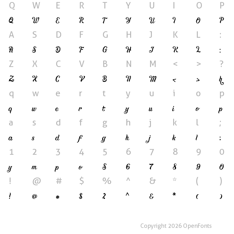 Character Map of Symphony Demo Regular