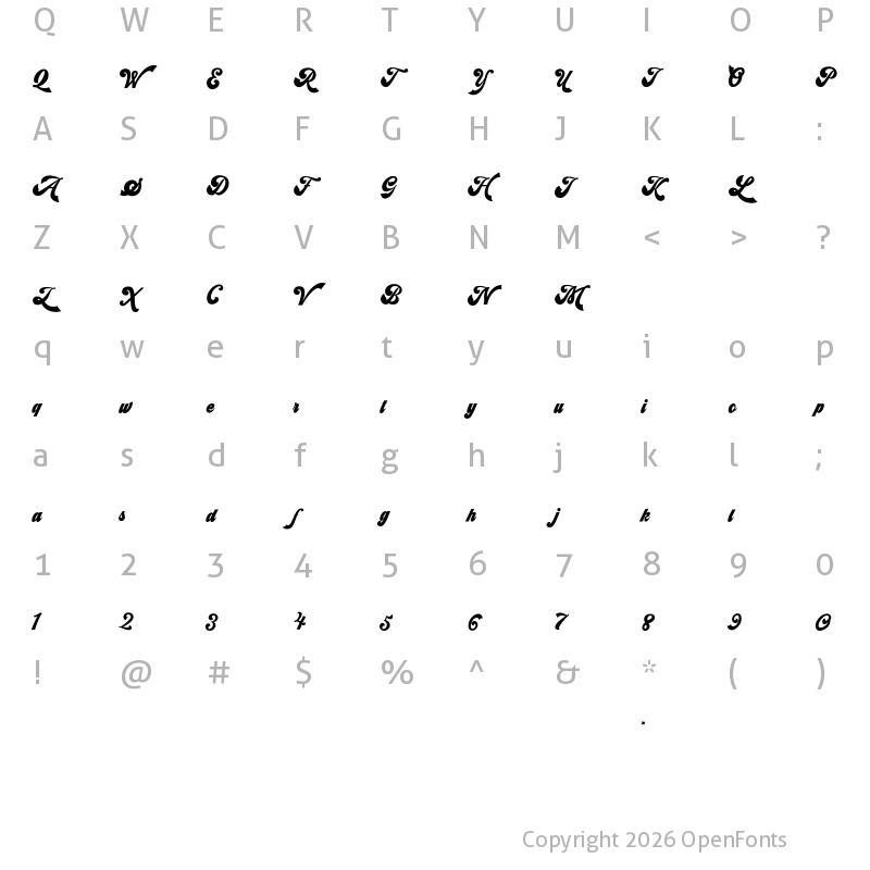 Character Map of Syncrho Regular