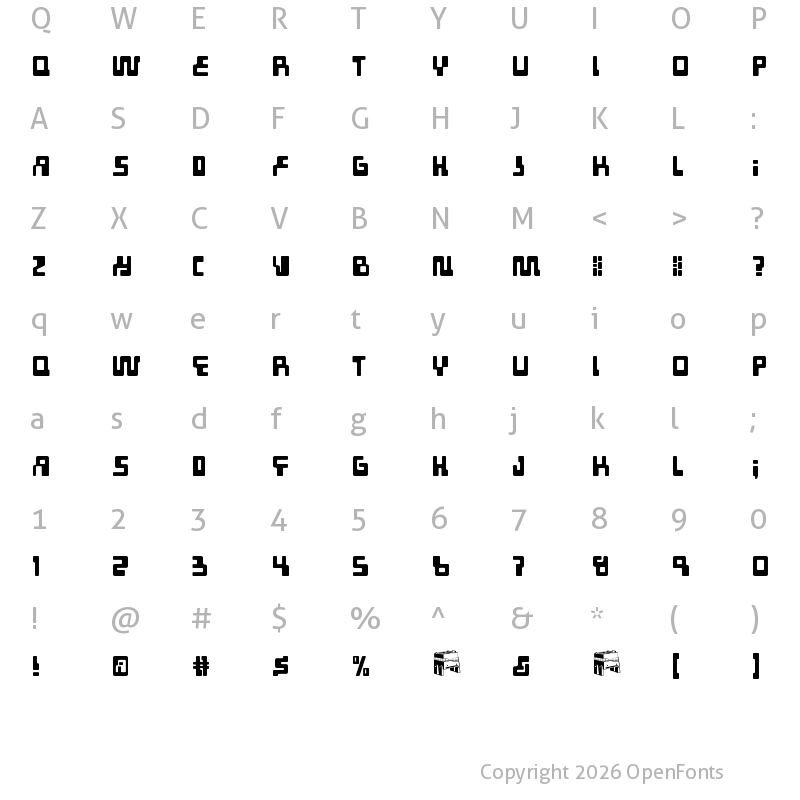 Character Map of Tabletron Regular