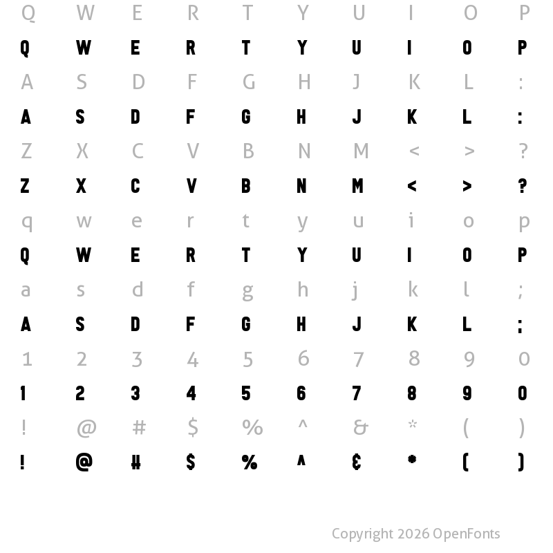 Character Map of Tabloid Scuzzball Regular