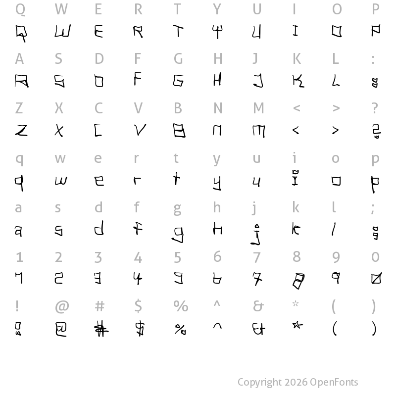 Character Map of Tag Hand Graffiti Trash Regular