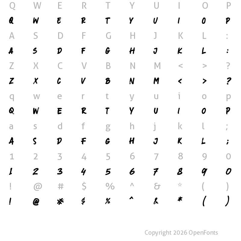 Character Map of TAGLINER Regular