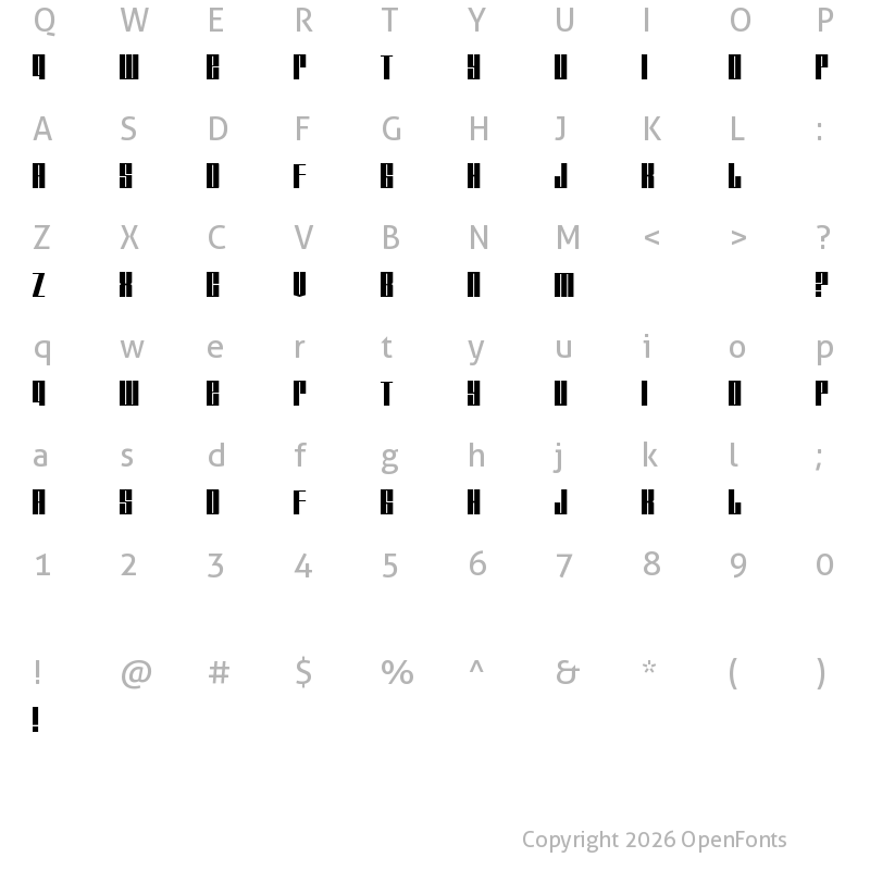 Character Map of Tagmarker Regular