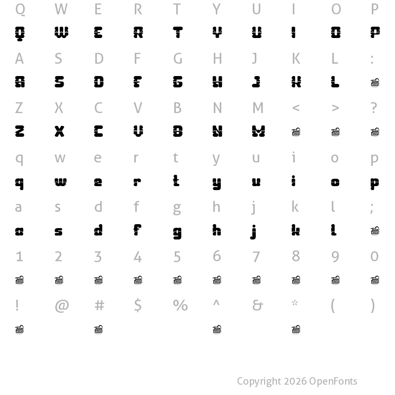 Character Map of TAGURO Regular