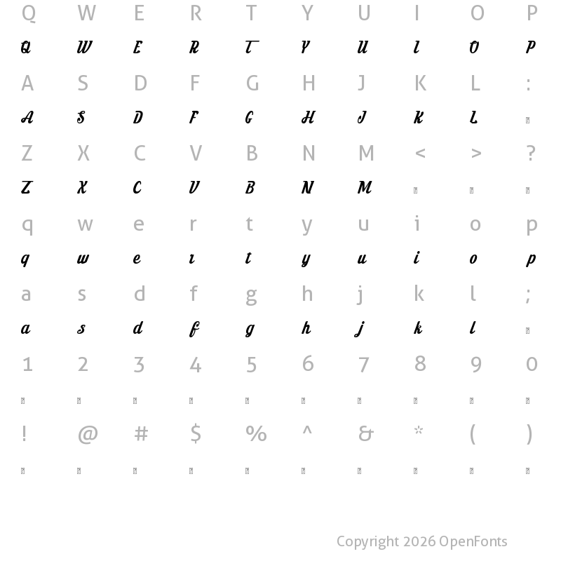 Character Map of Tahta Demo Regular