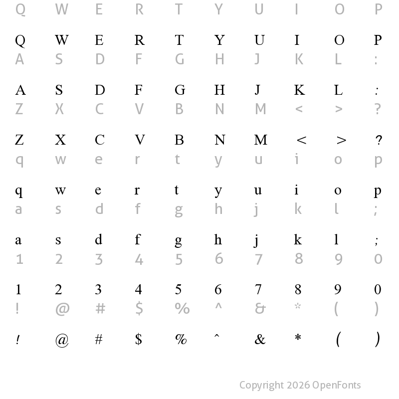 Character Map of Tai Heritage Pro Regular