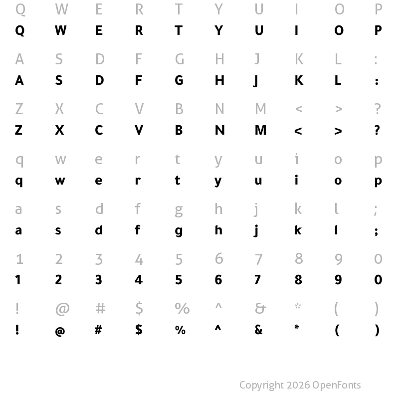 Character Map of Tajawal ExtraBold