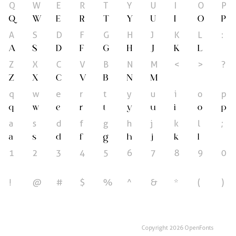 Character Map of talea Regular