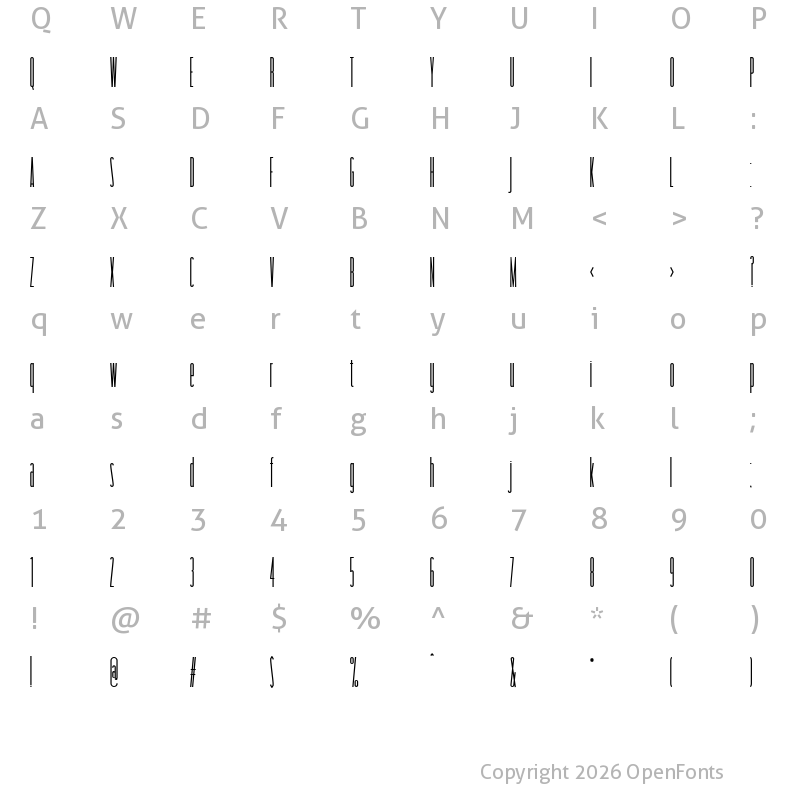 Character Map of taller Regular