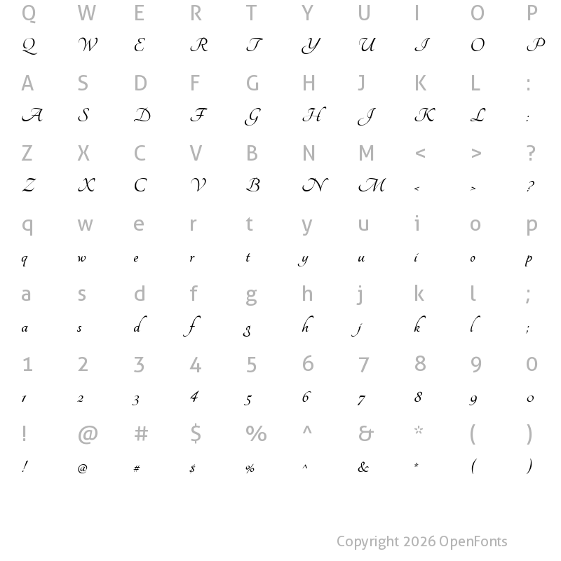 Character Map of Tangerine Bold