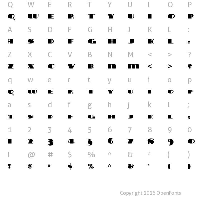 Character Map of Tara Bulbous NF Regular
