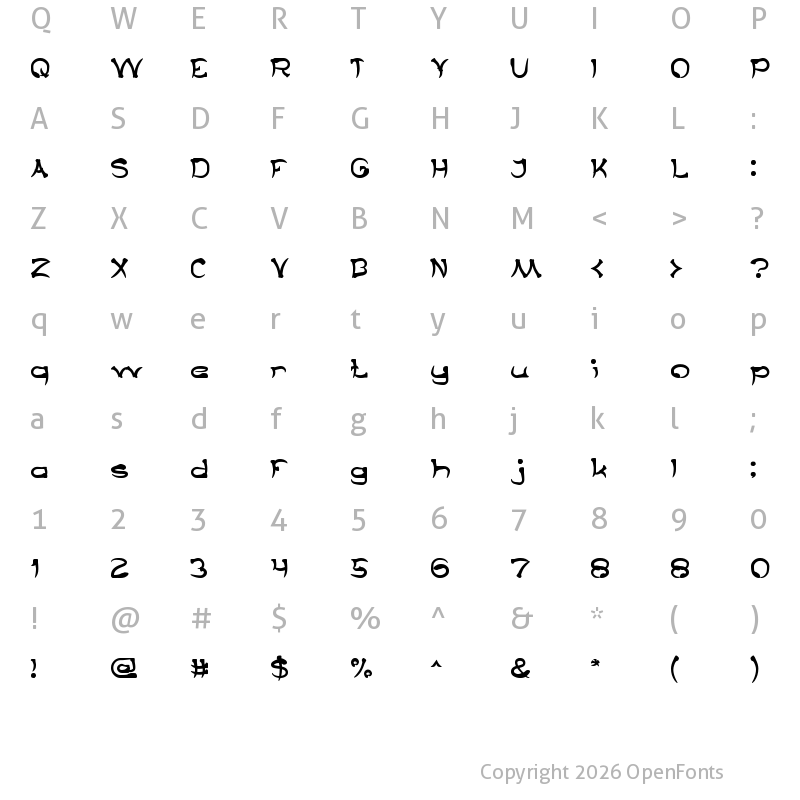 Character Map of TARING SERIGALA Regular