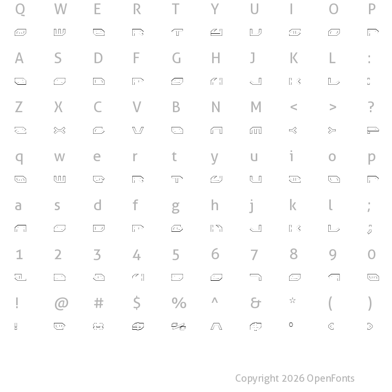Character Map of Taskforce Condensed Outline Condensed Outline