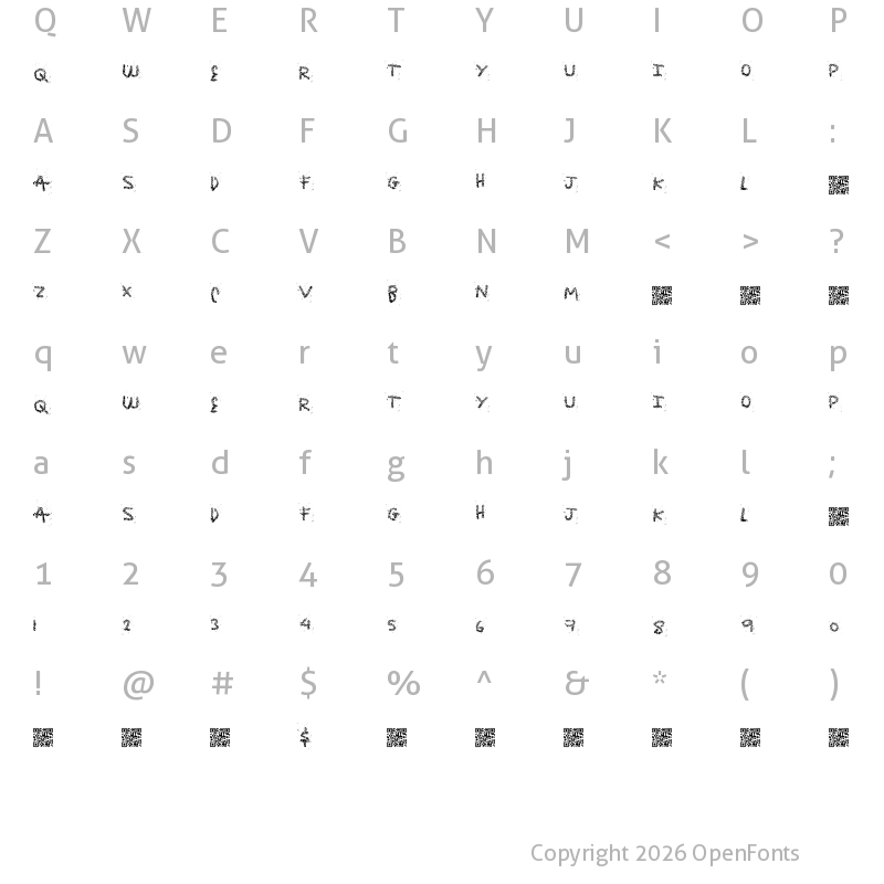 Character Map of TasteBomb Regular