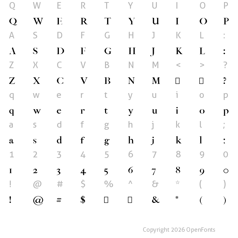 Character Map of Tasuy Bold