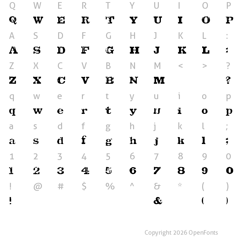 Character Map of TATU Simple