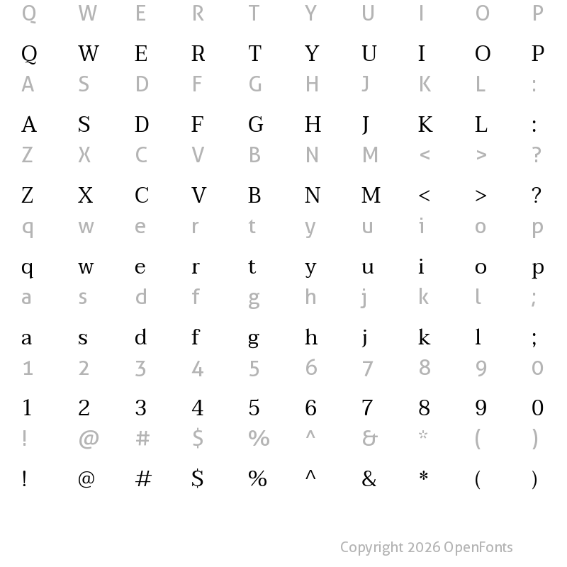 Character Map of Taviraj Regular