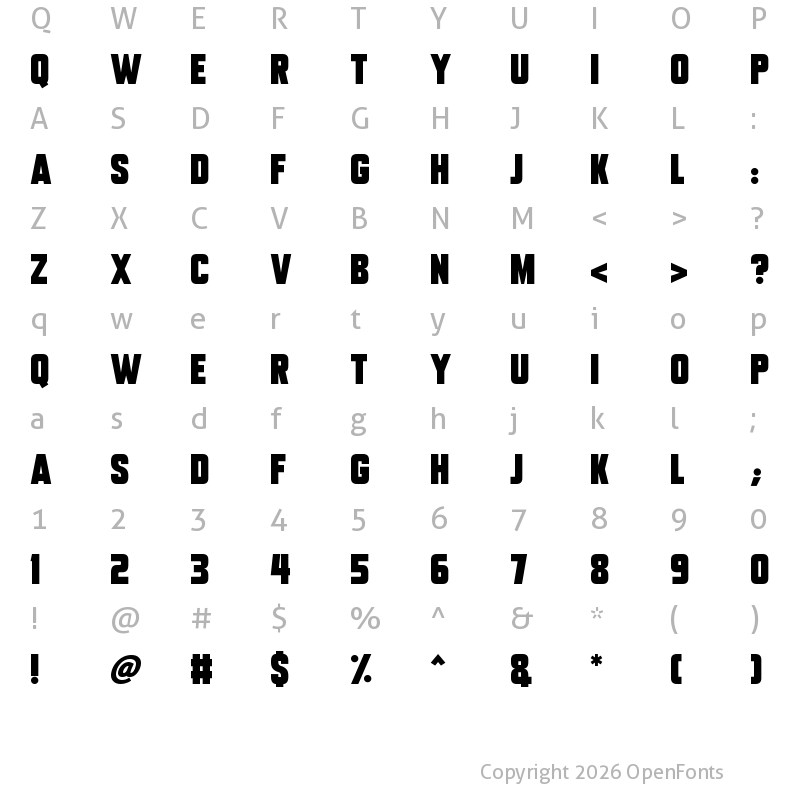 Character Map of Tech Headlines Regular