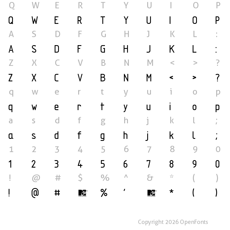 Character Map of TechnicznaPomoc Regular