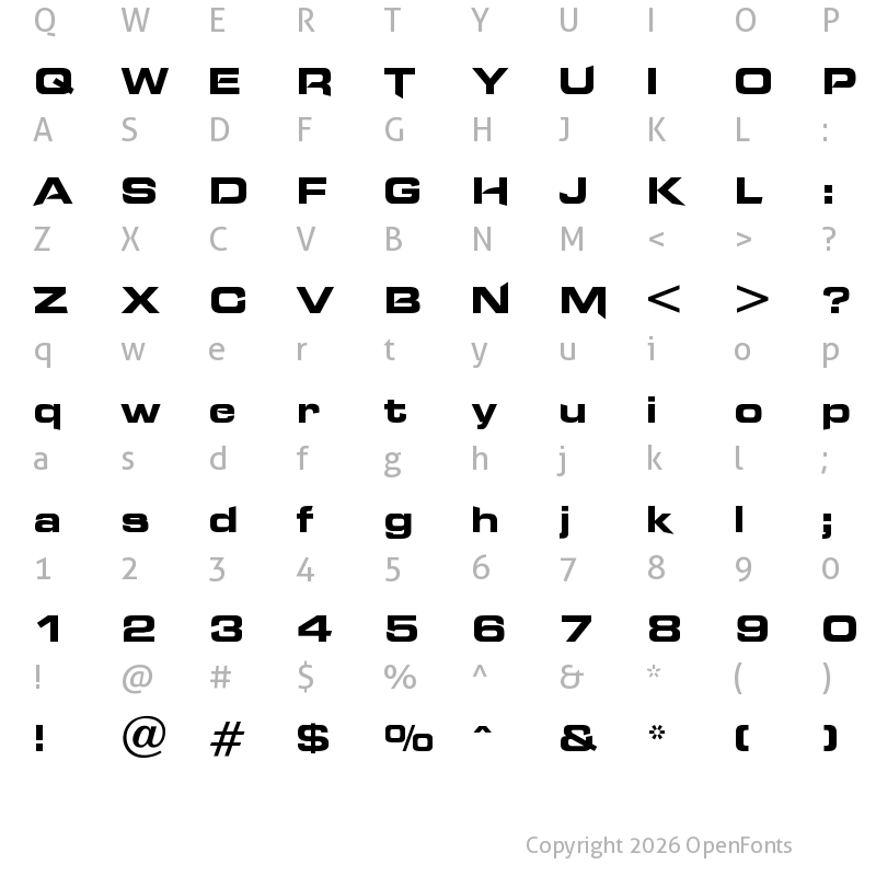 Character Map of Technolab Bold