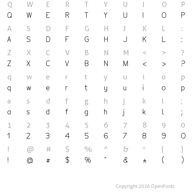 Character Map of Tecnico Fino