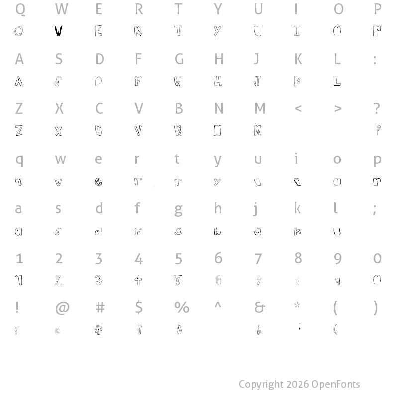 Character Map of teenage dream Regular