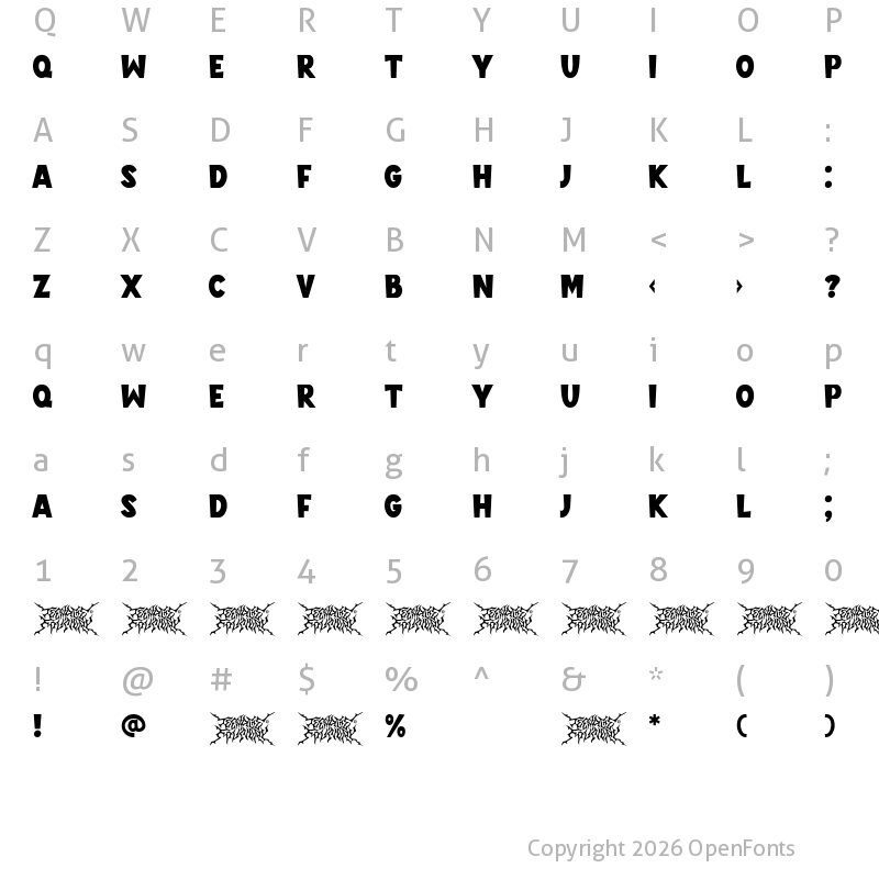 Character Map of Teenage Fortun Demo
