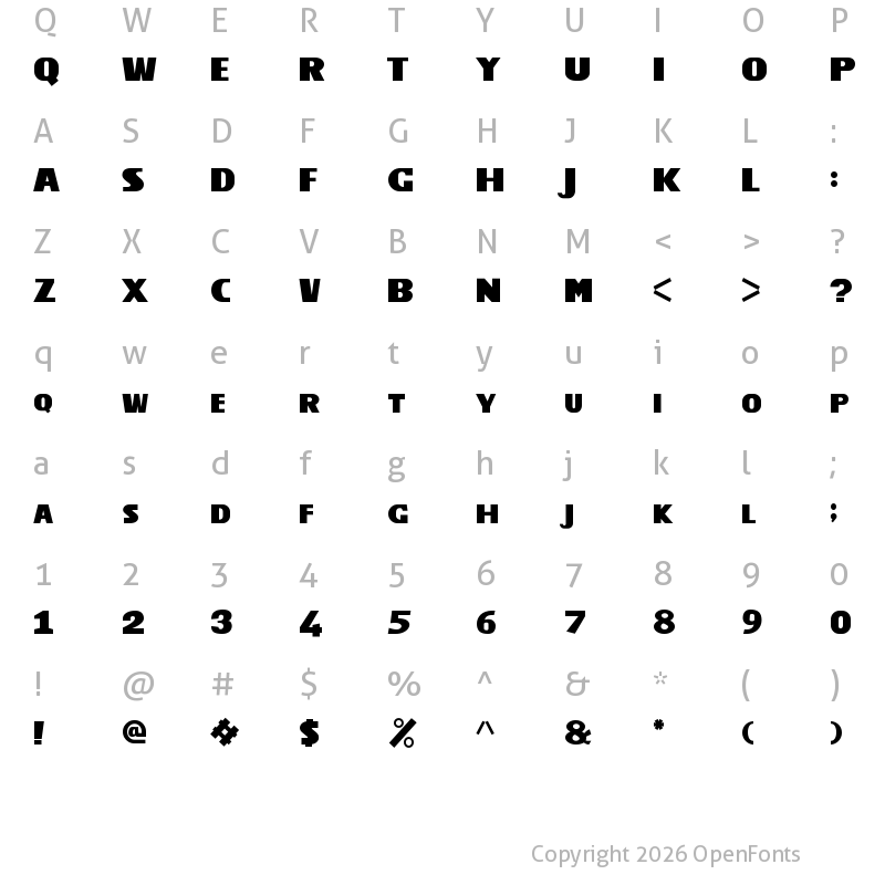 Character Map of Tegal Regular