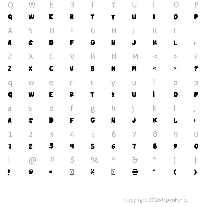 Character Map of Teh And Kopi Decorative