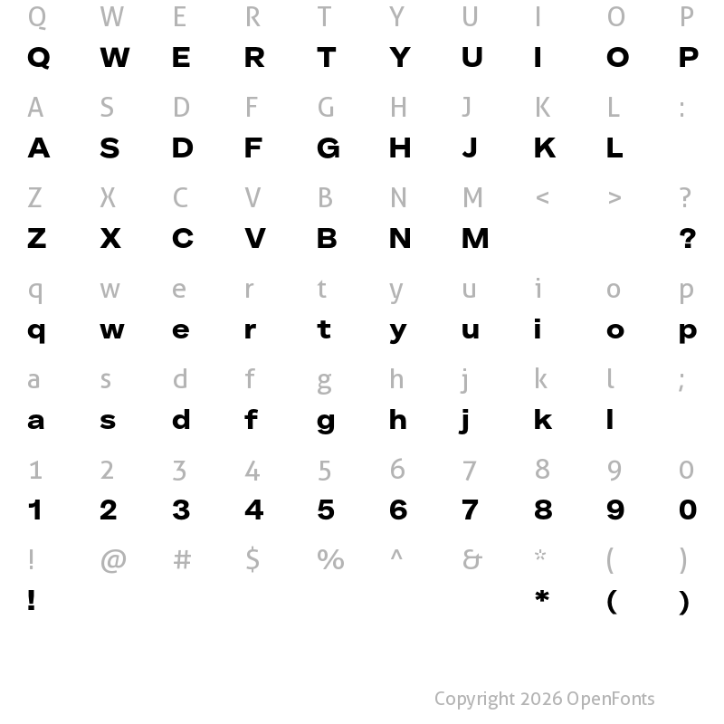 Character Map of Telka Extended TRIAL Bold TRIAL