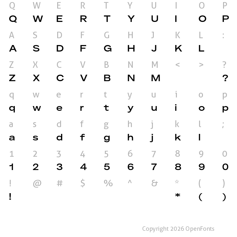 Character Map of Telka Wide TRIAL Medium TRIAL