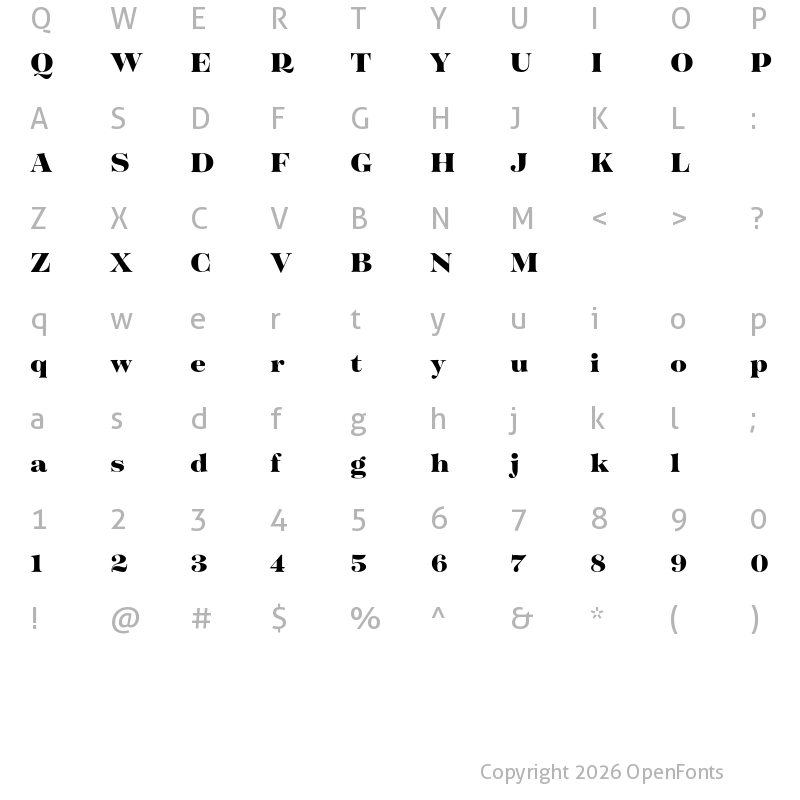 Character Map of Tenez Test Black