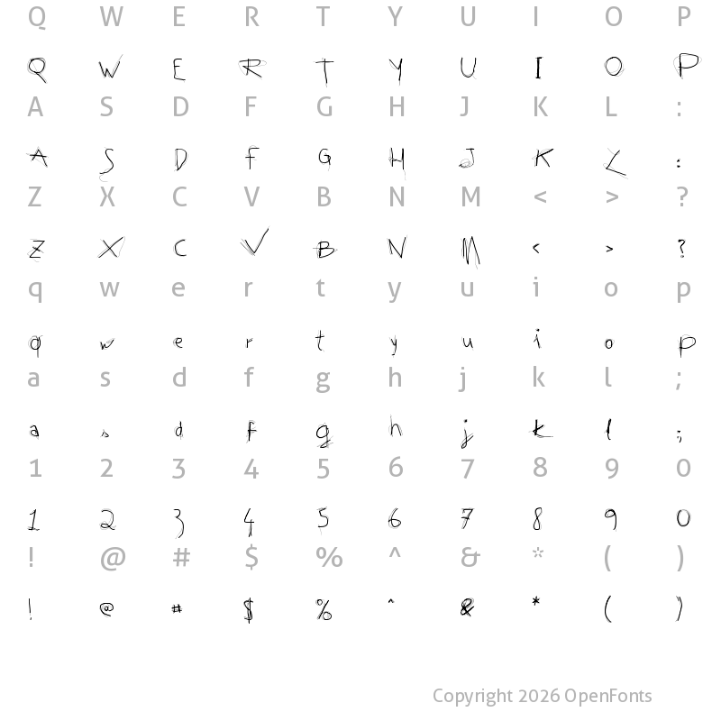 Character Map of Tequila Regular