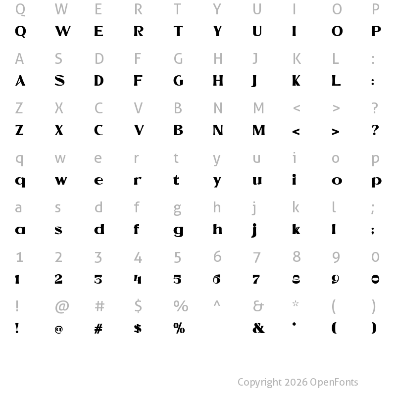 Character Map of Tequila Sunrise Demo Black