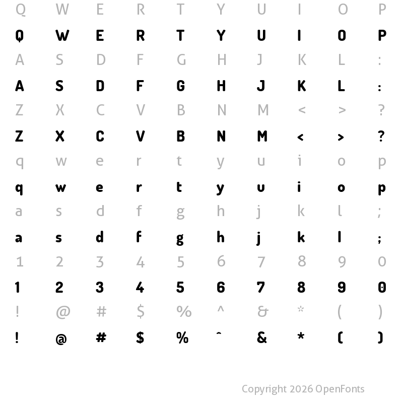 Character Map of Terminal Dosis ExtraBold