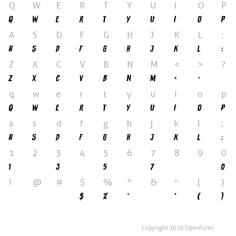 Character Map of Terrasick Regular