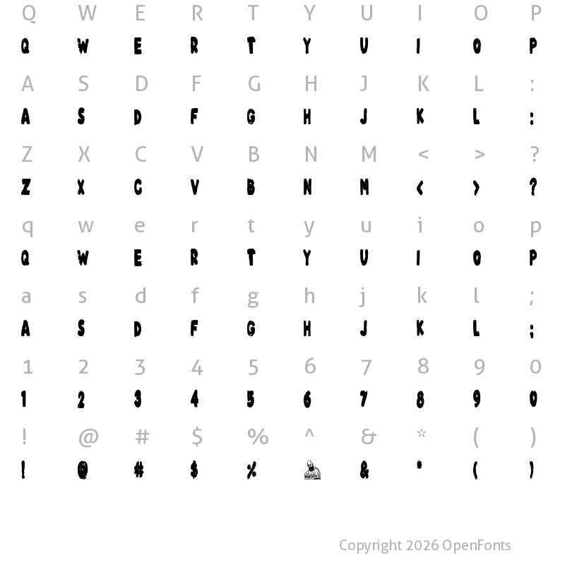 Character Map of Terror Farm Regular