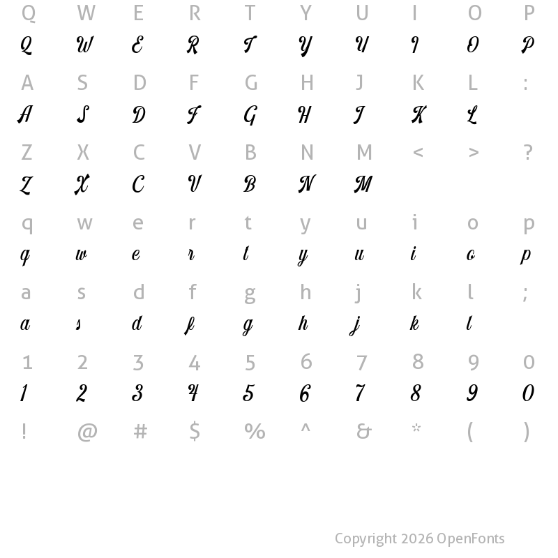 Character Map of Testfont Regular