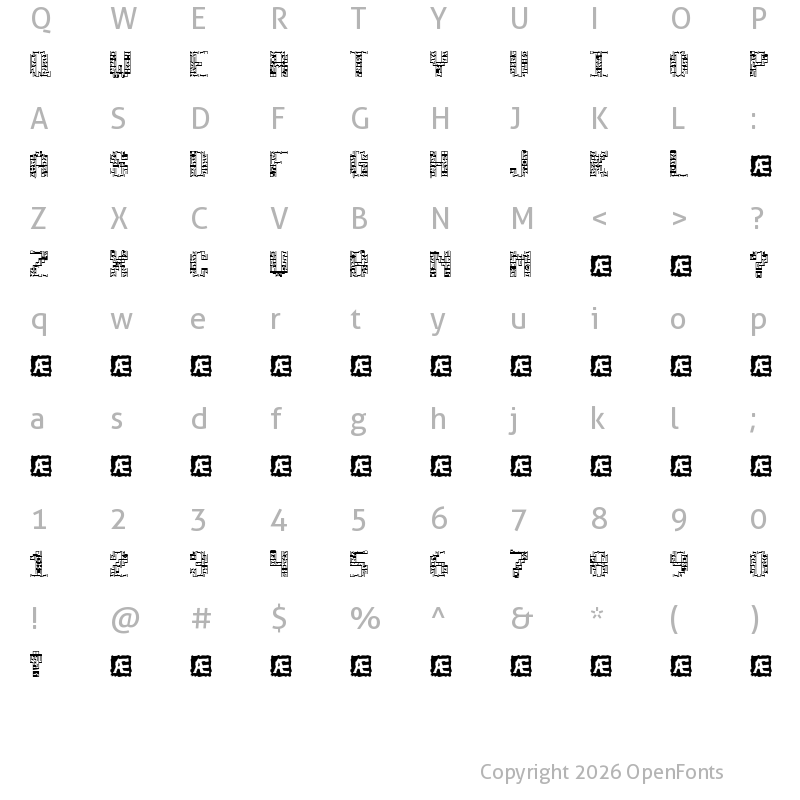 Character Map of Tetricide (BRK) Regular