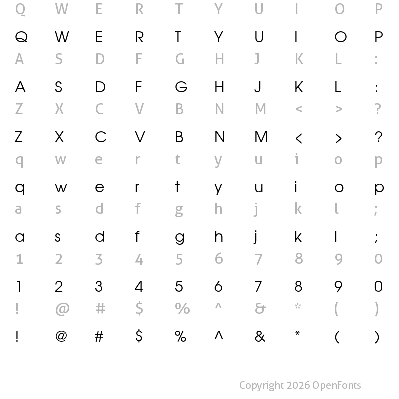 Character Map of TeX Gyre Adventor Regular